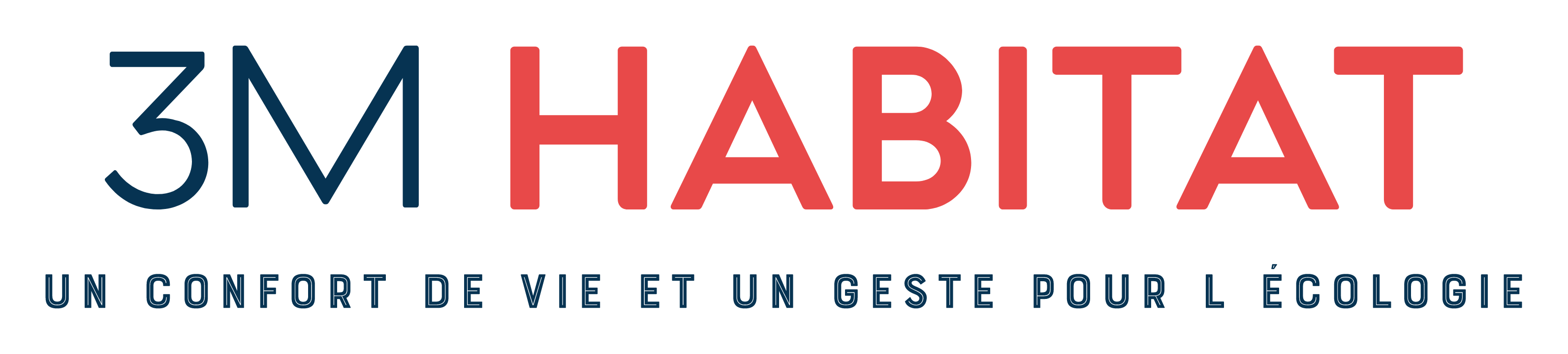 3m habitat logo avec texte: Un comfort de vie et un geste pour l'écologie